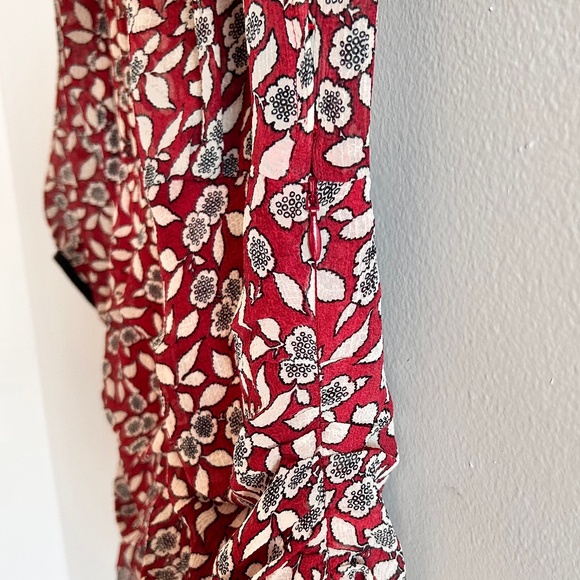 BA&SH Billy Ruched Floral Dress | Bordeaux | Size US 6 | Good Condition 🌸💕 - Picture 8 of 16